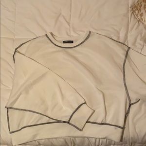 White and black detailed sweater